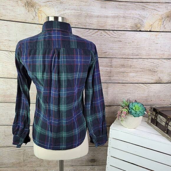 Urban Outfitters BDG Women’s Plaid Western Collared Button-Up Shirt Blue Green S - Picture 3 of 6
